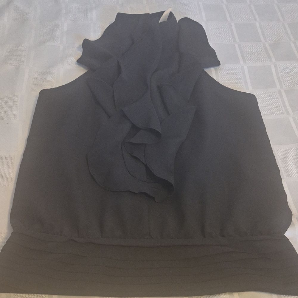 Adiva Black Ruffled Halter Top - Picture 13 of 16